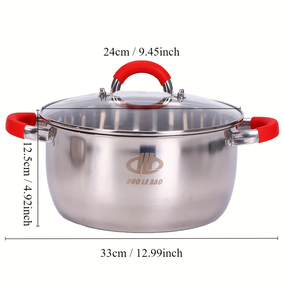 Stainless Steel Saucepan Set Non-Stick Cookware for Soup Stews with Silicone Handles