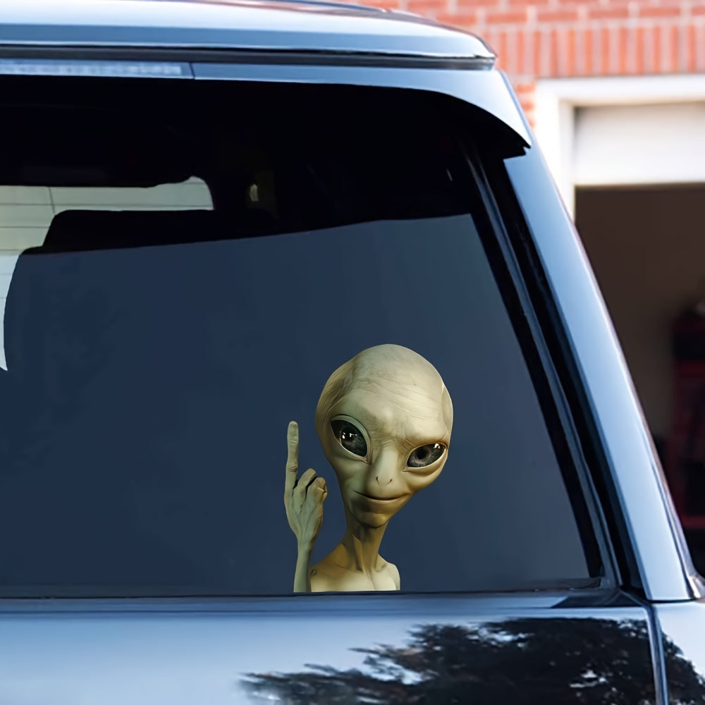 Adhesivo reflectante de decal de alien saludando, resistente al agua y al calor para coches y tanques de gasolina