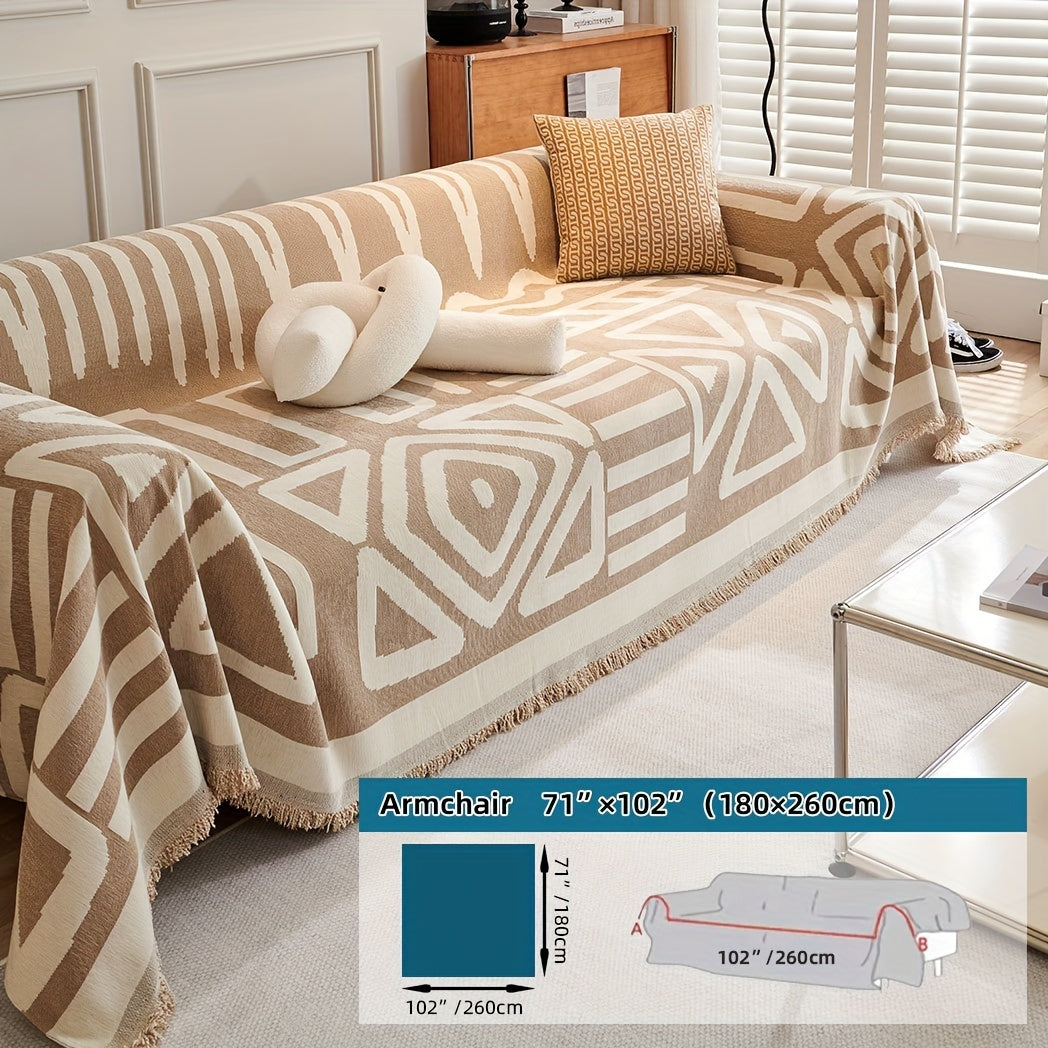 Boho Style Sofa Cover for Living Room Anti-Scratch Non-Slip Protector