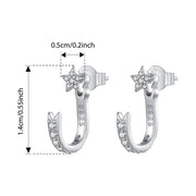 Sterling Silver Dangle Earrings with Glitter Zirconia for Women Suitable for Festivals and Parties