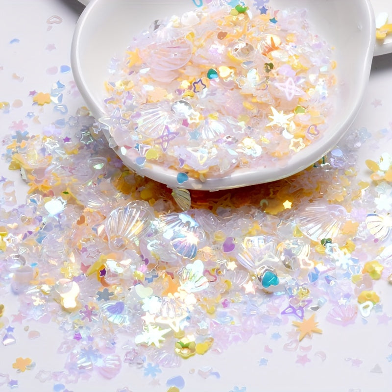 Turli shell shaklidagi porloqlik 3-13mm kiyimlar, sumkalar, poyabzal va mermaid bezaklari uchun