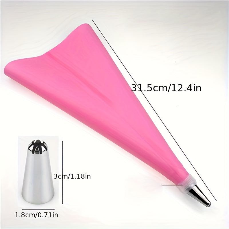 Set of 8 or 16 Silicone Pastry Bag Tips for Cake Icing and Piping Reusable Decorating Tools