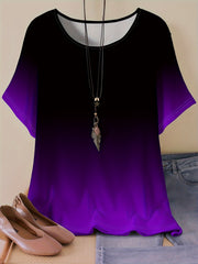 Yoz va bahor uchun gradient rangli futbolka, katta o'lchamda