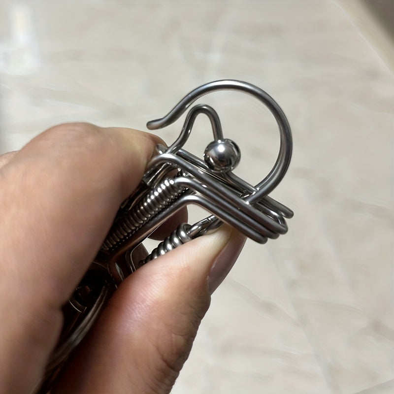 Stainless Steel Keychain for Men Engraved Bamboo Bead Mechanical Car Keyring