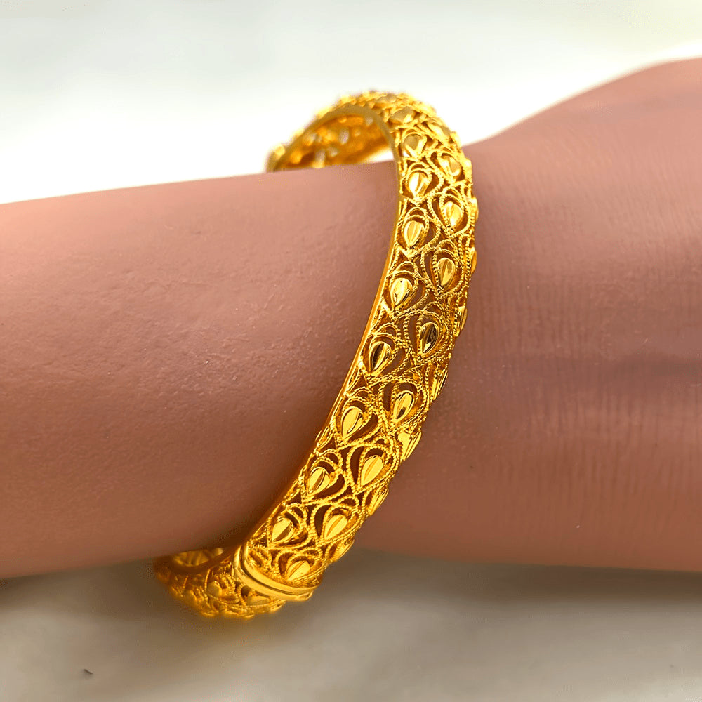 Women’s Ethnic Copper Open Cuff Bracelets Set for Weddings and Gifts