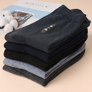 Men's Cotton Crew Socks Pack of 5 Breathable Sweat-Wicking All-Season Diamond Pattern