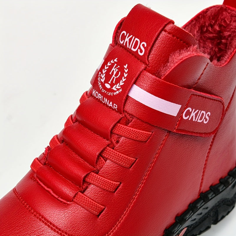 Women's Winter Ankle Boots Fleece-Lined Mid-Heel Casual Shoes Black White Plus Size