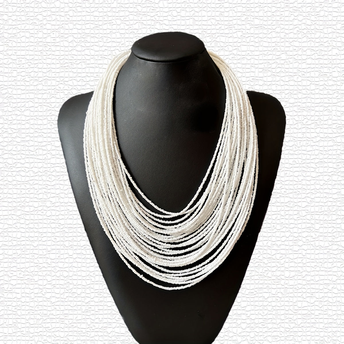 Boho Red Rice Bead Multilayer Necklace for Women