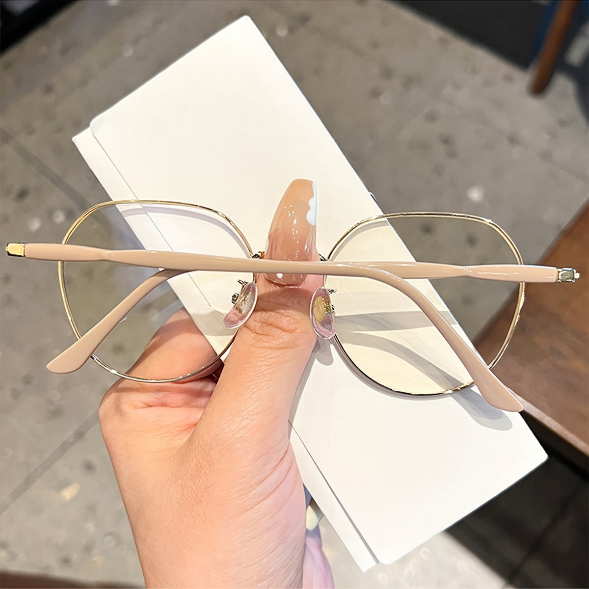 Round Glasses for Men Women Blue Light Protection Milk Coffee PC Frame Elegant Design