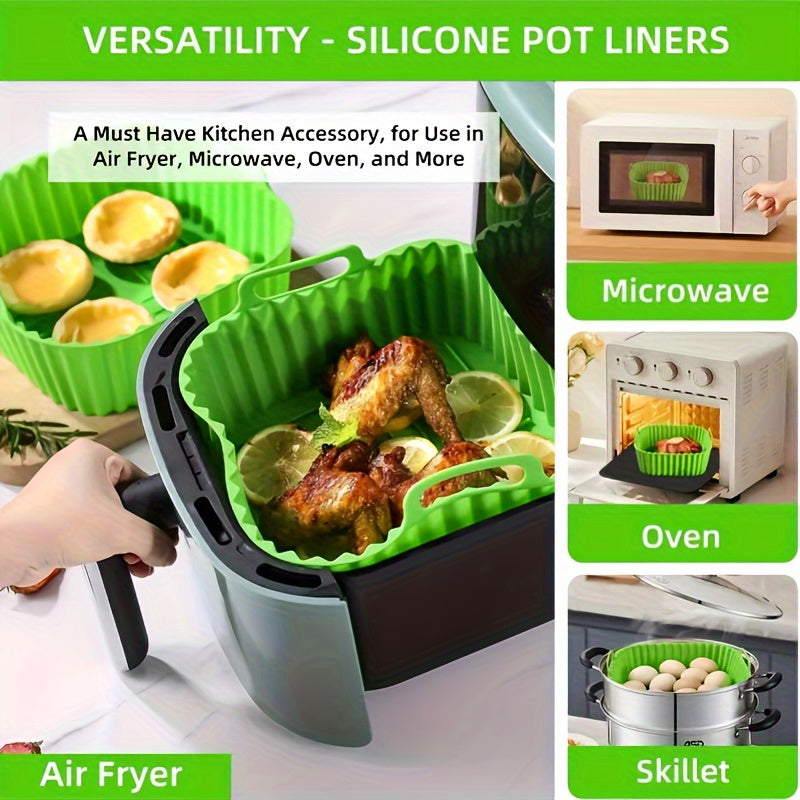 Silicone Pot Liner Reusable Food-Safe Non-Stick for Air Fryer Microwave Oven Skillet