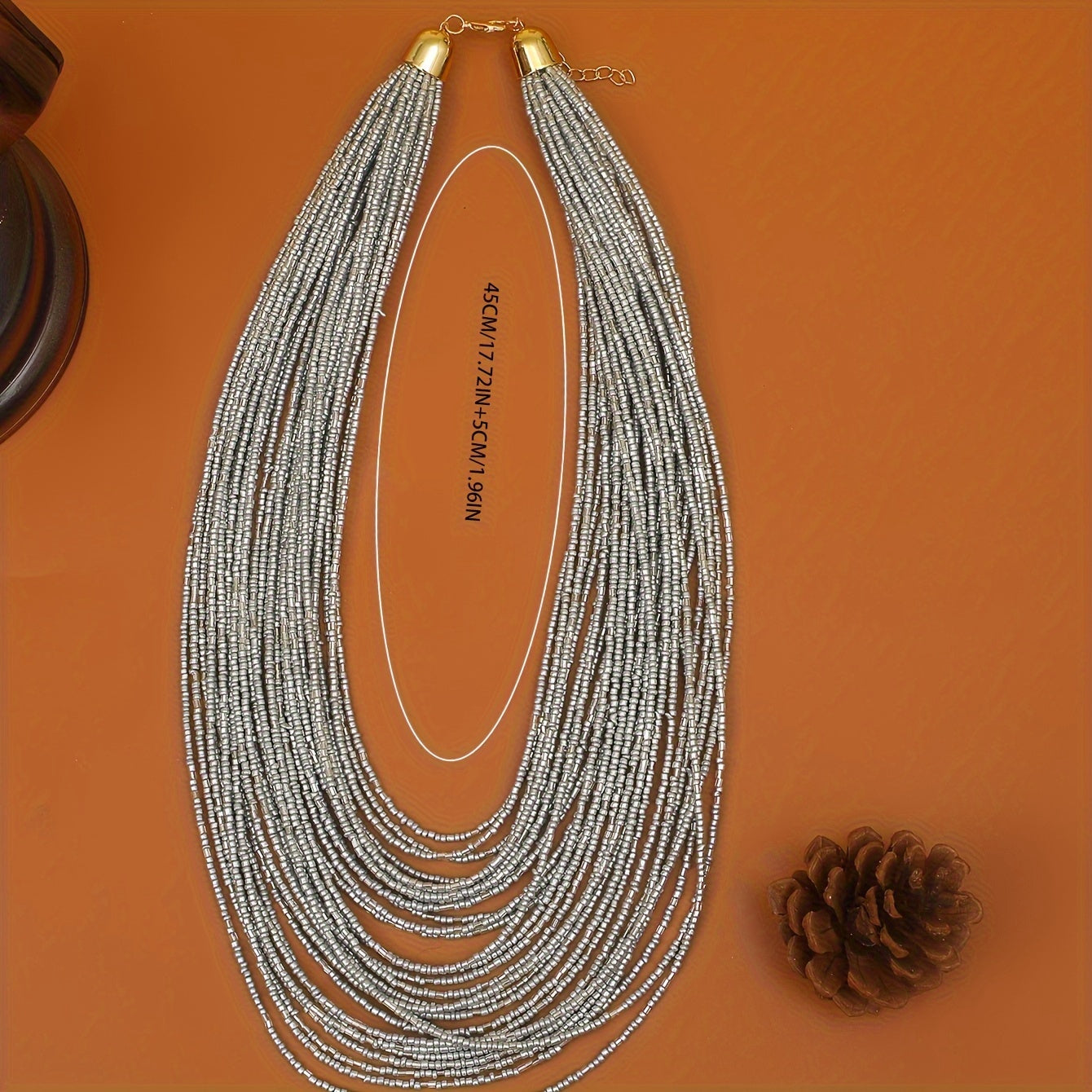 Multilayer Millet Bead Necklace for Women Boho Style Jewelry