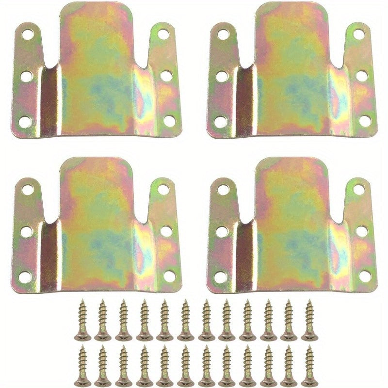 Conectores de sección de metal para sofá Chrome con tornillos para montaje y reparación de muebles