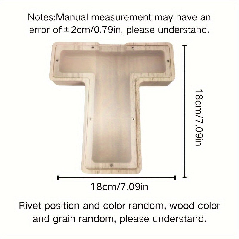 Personalized Wooden Alphabet Letters Set with 26 A-Z Transparent Blocks for Gifts and Home Decor