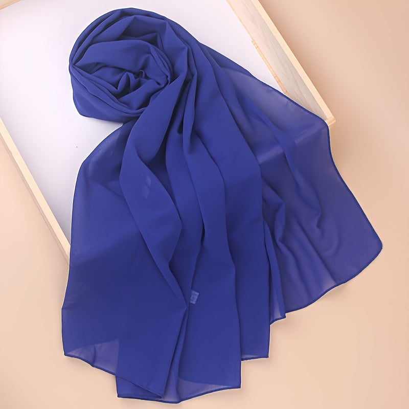 Ayollar uchun marvaridli hashamatli toʻliq rangli chiffon hijab turban sharf