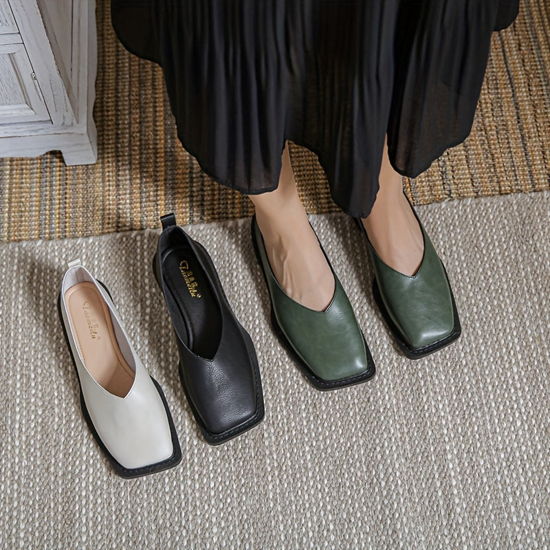 Women's Summer Flat Shoes Faux Cover Round Toe Slip-On Casual Office Footwear