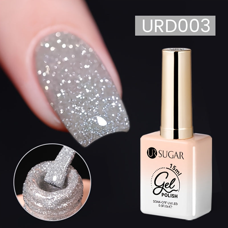 Reflective Glitter Top Coat Gel Nail Polish Colorful Sparkling Varnish
