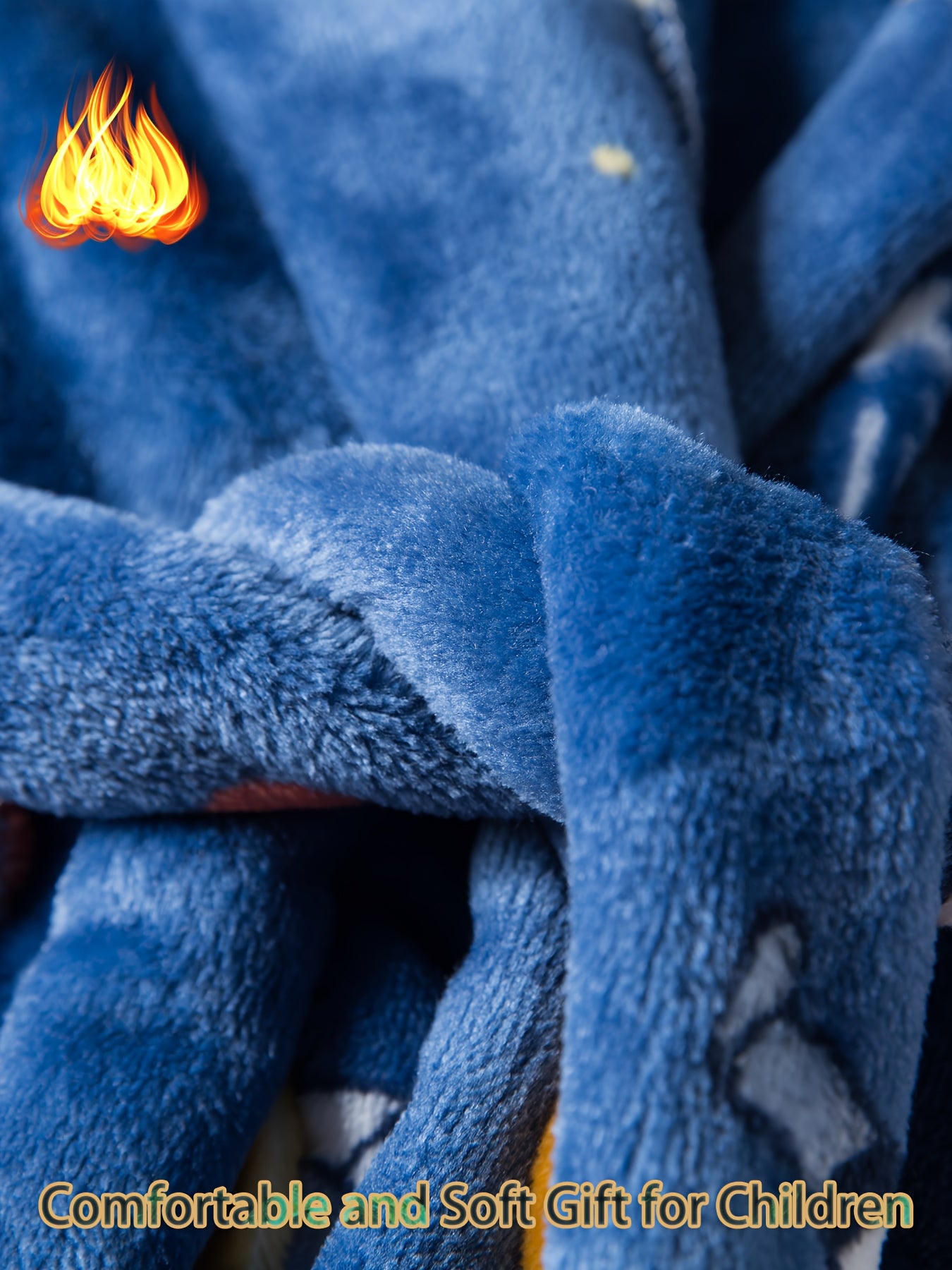 Bolalar uchun kosmik mavzuli flanel hammom kiyimi, kapushonli va choʻntakli, 2-11 yoshdagi bolalar uchun