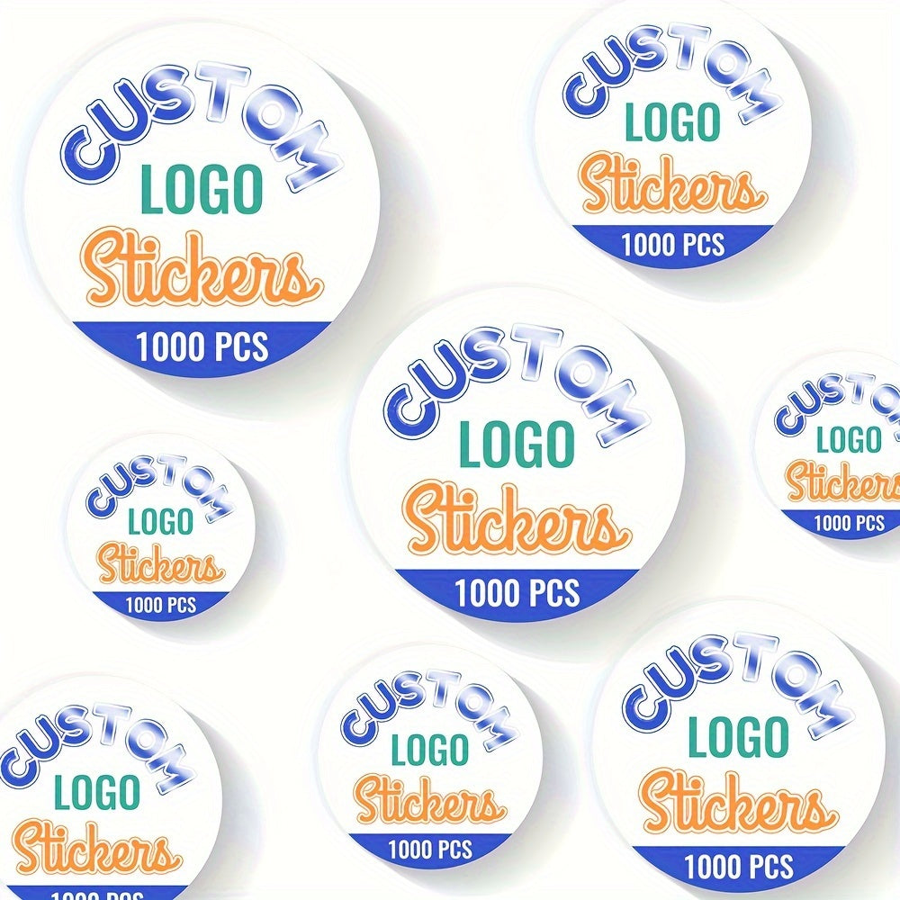 Personalized Waterproof Adhesive Labels with Custom Logo Stickers, 1.5-12.7cm