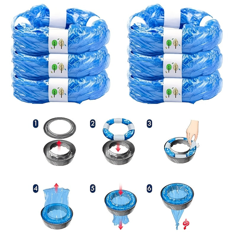 Leak-Proof Odor Control Diaper Pail Refills Blue White Striped Bags