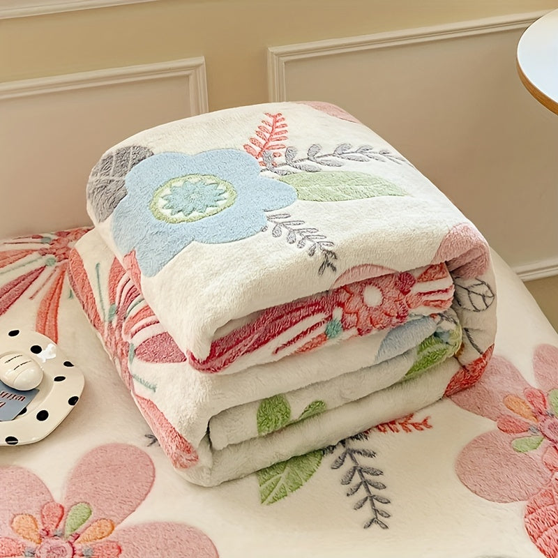 Soft Coral Fleece Throw Blanket for All Seasons Machine Washable Versatile Bed Sofa Office Gift