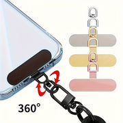 Universal 360° Rotating Phone Lanyard Hooks Set 2 or 4 Pack Stainless Steel