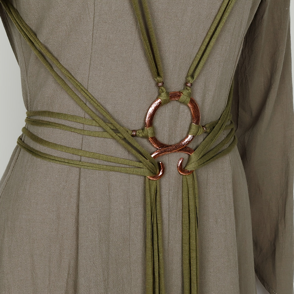 Women Long Rope Belt with Knots Norse-Inspired Waist Chain for Cross Body Pagan Styles