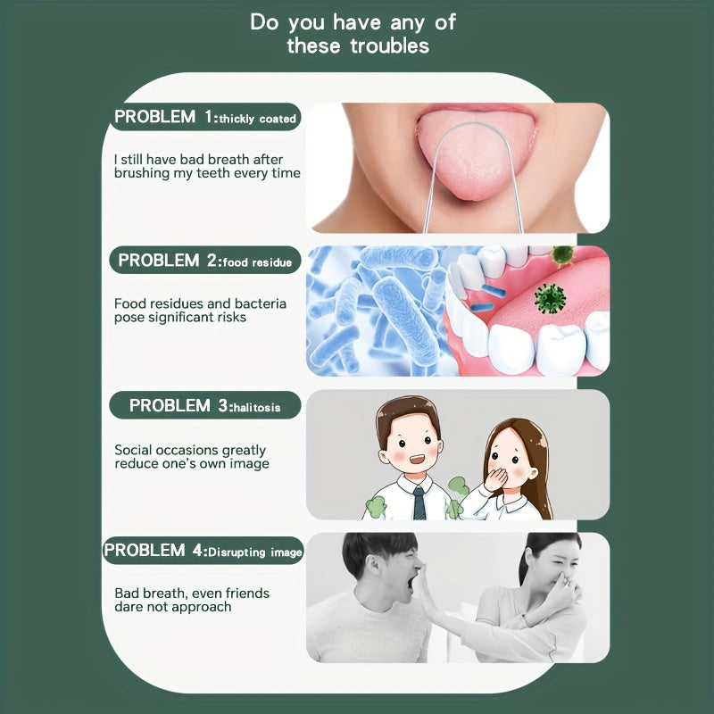 Unisex Stainless Steel Tongue Cleaner Durable Metal Mouth Freshener