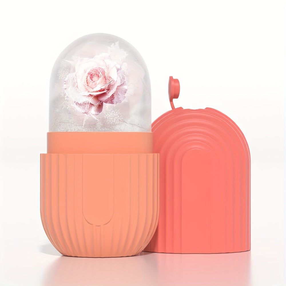 Rodillo de hielo de silicona para mujeres para piel radiante, herramienta de masaje facial reutilizable