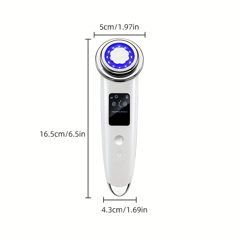 Бежевый массажер для лица для ухода за кожей, портативный, беспроводной, с перезаряжаемой литий-ионной батареей