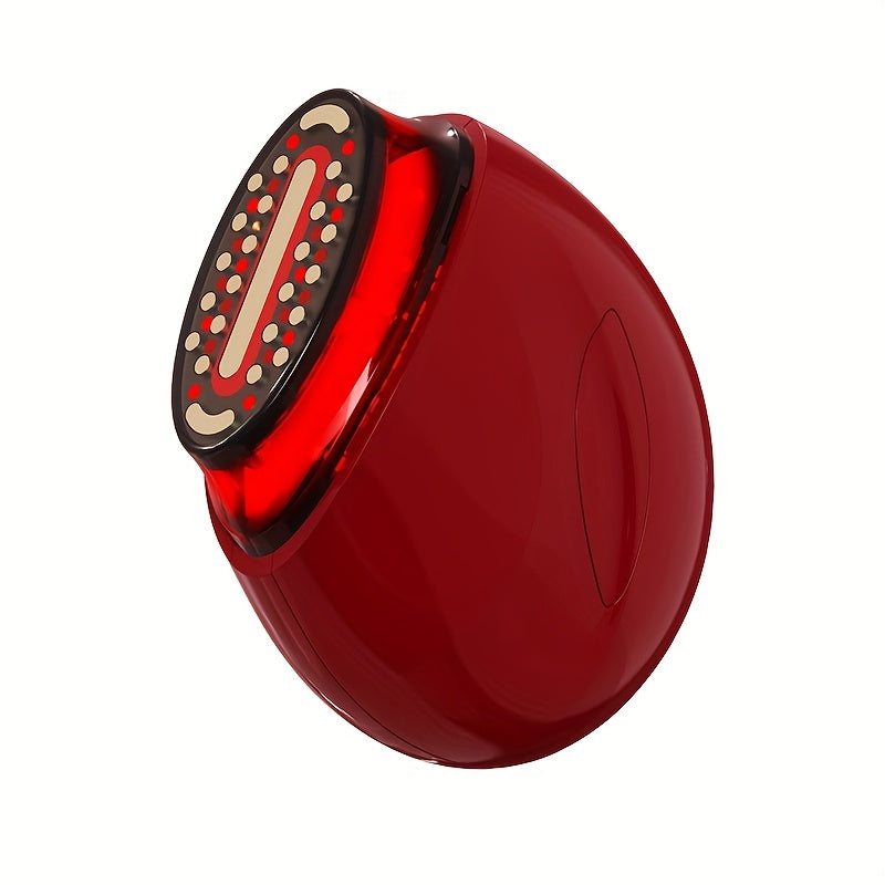 Qizil qo'l uskunasi, 3 ta teri parvarishi rejimi, USB orqali zaryadlanadigan, ergonomik dizayn, rangli yorug'lik bilan dam olish, uyda foydalanish, och bej parvarish aksessuarlari.