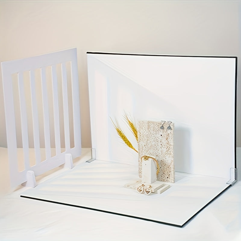 Photography Backdrop Kit with 16 Patterns and 10 Cardboard Photo Boards for Food Jewelry Mini Items