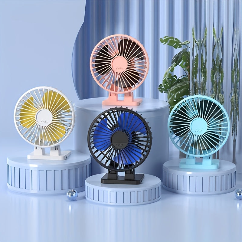 USB Desk Fan with 3 Speeds Quiet Portable Table Fan for Home Office Travel