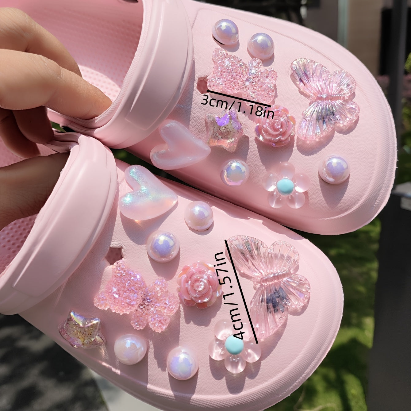 Набор украшений для обуви Pink Bear Love Butterfly Flower, 20 шт., съемные аксессуары для сандалий