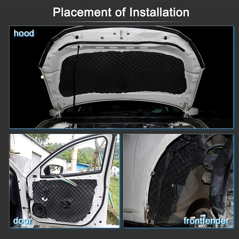 Qora akustik ko‘pik rulonlari ovopuflash va izolyatsiya uchun 50cm x 2cm x 102cm o‘z-o‘zini yopishtiradigan issiqlikka chidamli