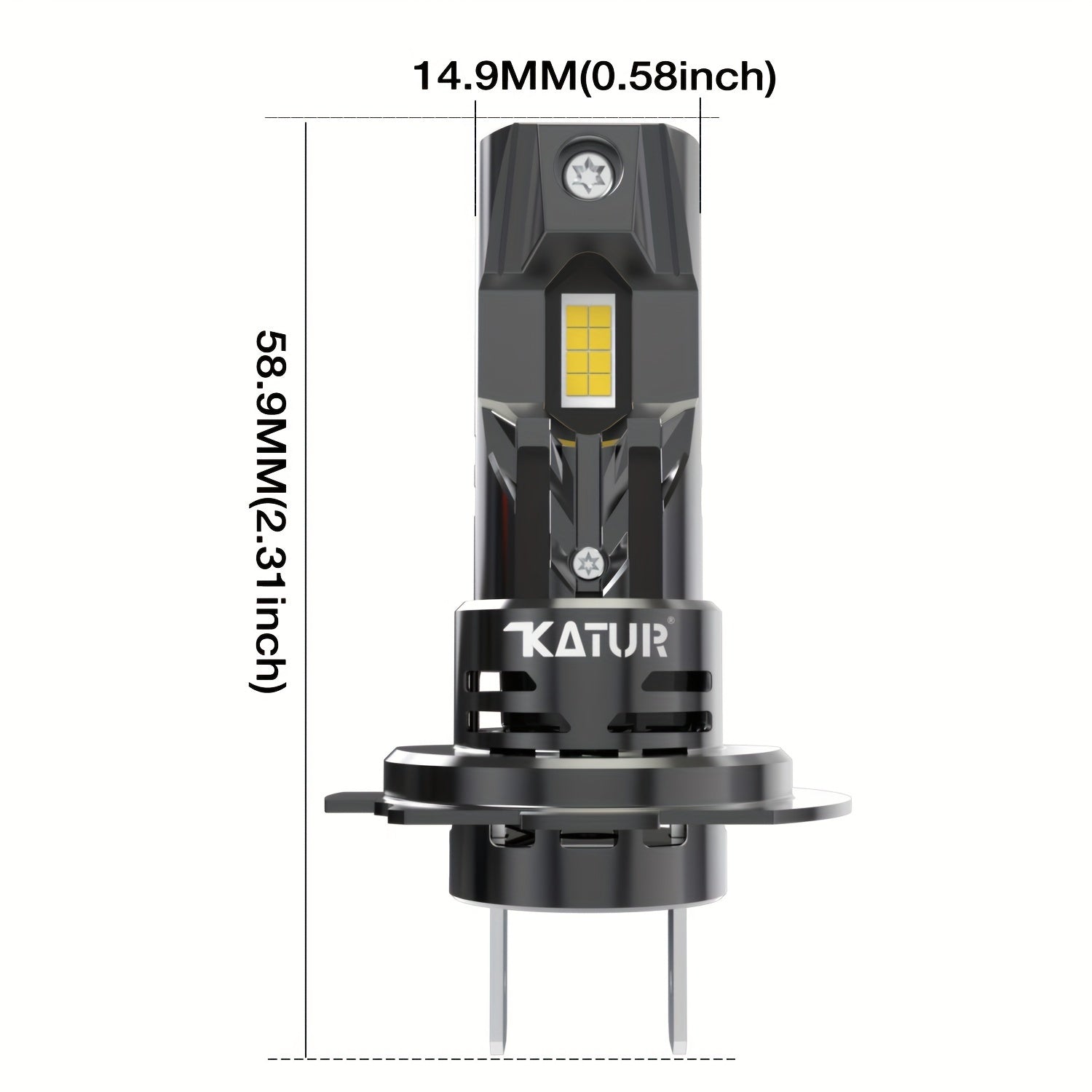 2 Pack H7 LED Car Headlight Bulbs Aluminum Bright Plug and Play