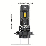 2 Pack H7 LED Car Headlight Bulbs Aluminum Bright Plug and Play