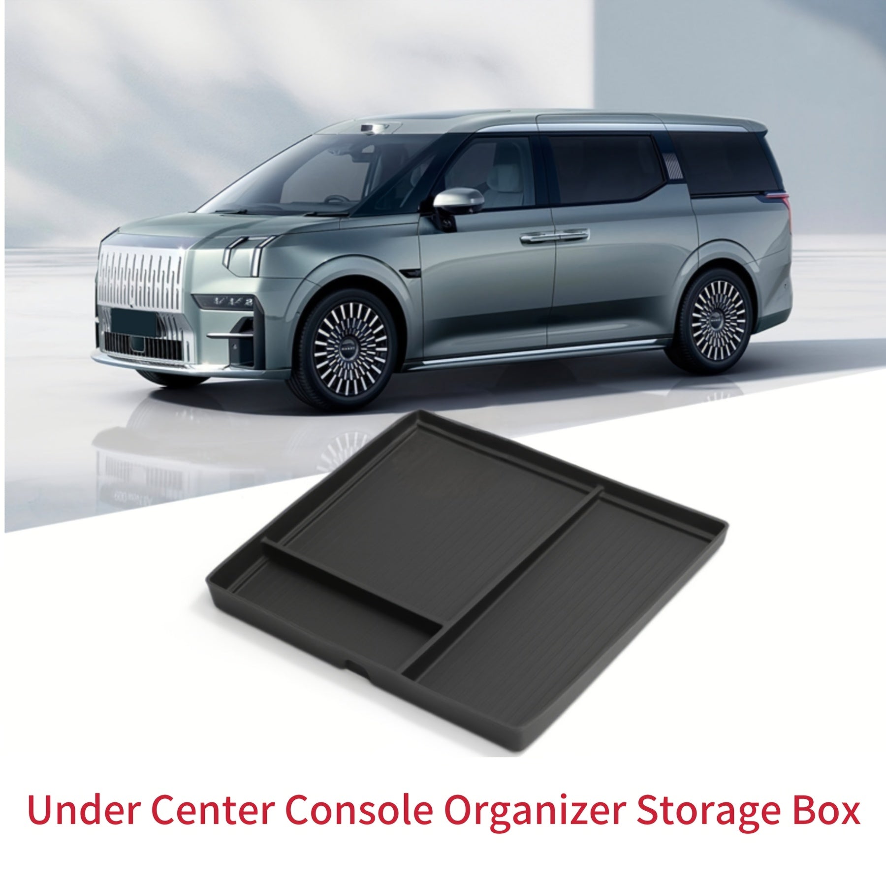 Universal Silicone Car Center Console Organizer Non-Slip Multi-Compartment Black