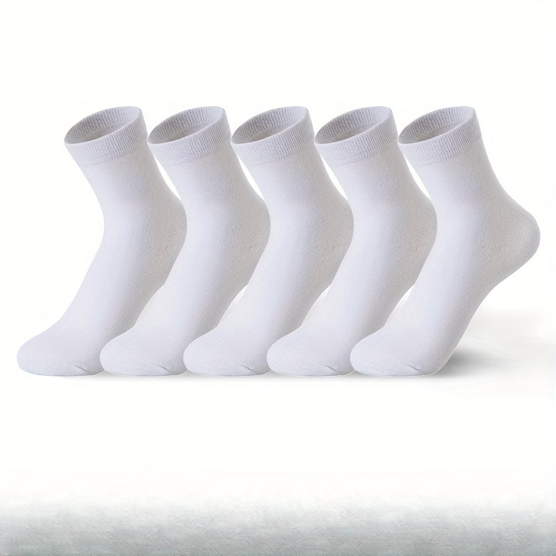 Men's Low Cut Socks 5 Pairs Breathable Cotton Polyester Casual All Seasons