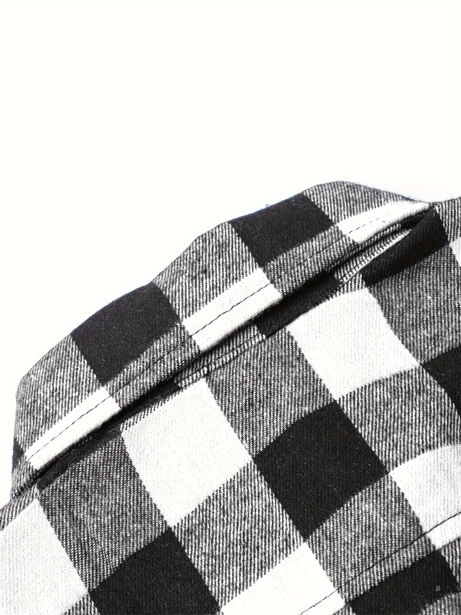 Men's Plus Size Gingham Flannel Shirt Casual Button Down Polyester Cotton