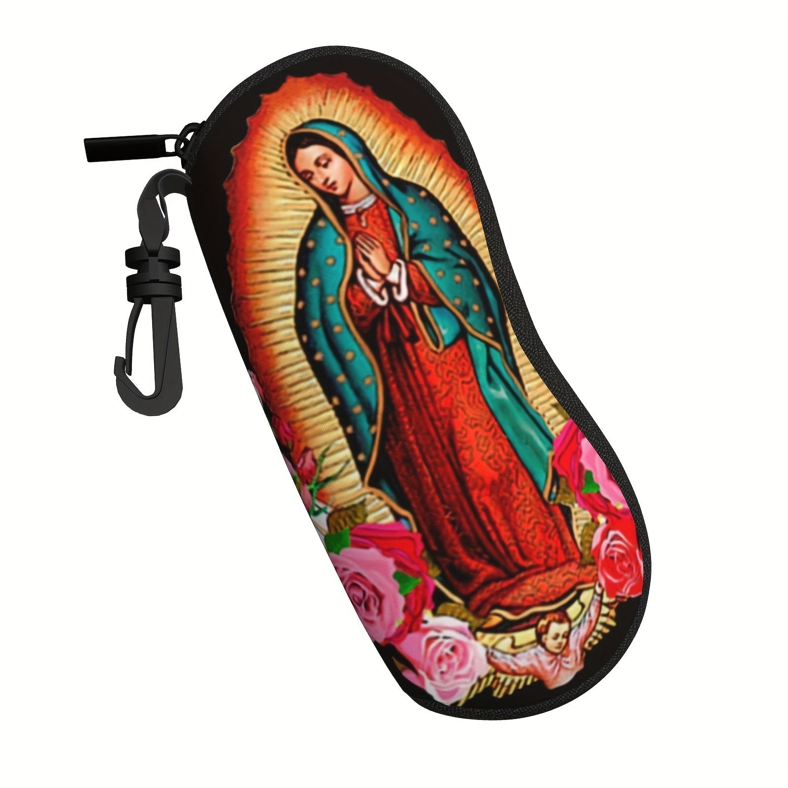 Портативный держатель для очков с ключницей с изображением Нашей Госпожи Гваделупской и Марии Назаретской, ультралегкий защитный чехол из неопрена для мужчин и женщин