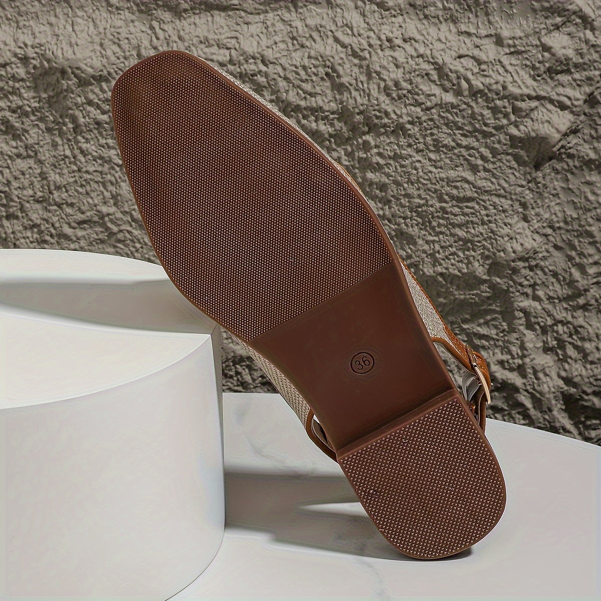 Women's Flat Sandals Metallic Buckle Square Toe Strappy Summer Shoes