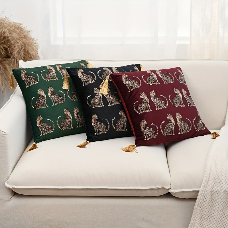 Роскошная наволочка на подушку с бархатным леопардовым принтом для дивана, кровати, автомобиля, декора