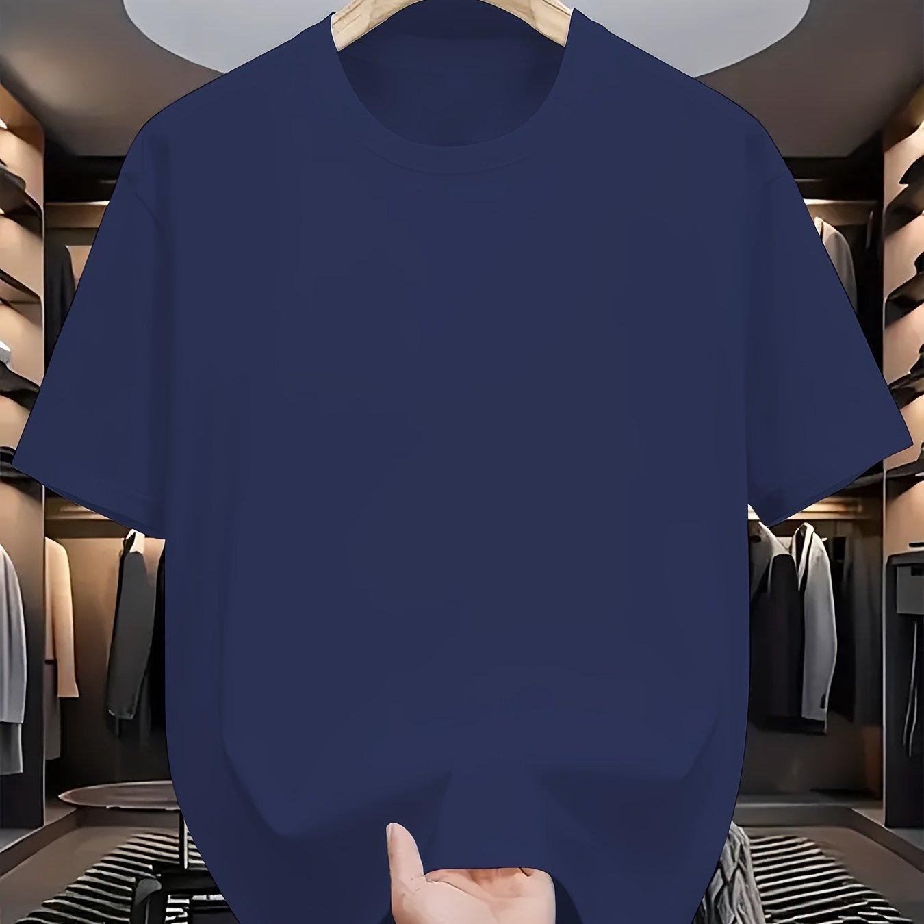 Camiseta de color sólido para adultos con cuello redondo y manga corta, mezcla de poliéster, para todas las estaciones, casual