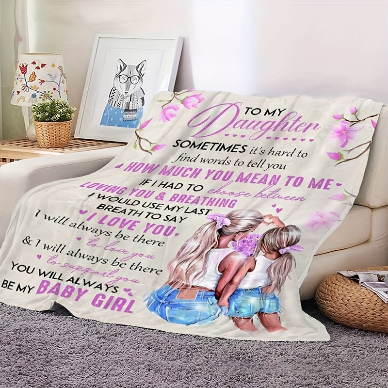 Flannel Blanket for Girls with Printed Design Cozy Throw for Couch Bed Travel