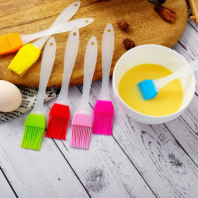 6-Pack Silicone Basting Brushes Food-Grade Heat-Resistant Multi-Color 17cm Kitchen Utensils
