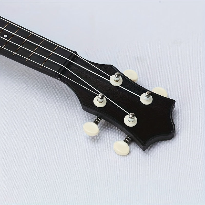 Ukelele soprano de 21 pulgadas para mujer con tablero trasero curvado para mejorar la calidad del sonido