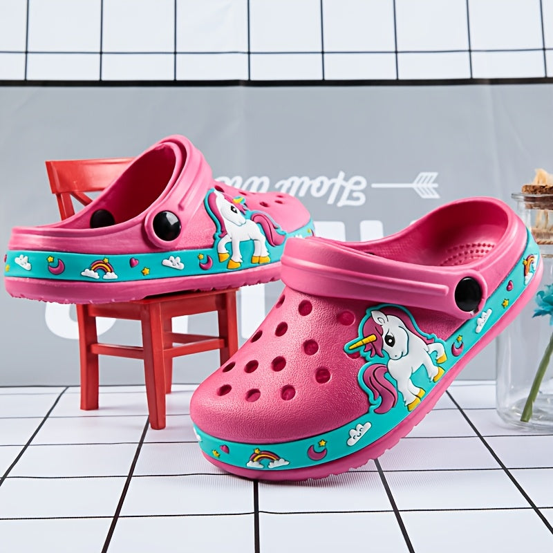 Kids' Unisex Cartoon Dinosaur Clogs Slip-On Shoes for Boys and Girls Ages 14 and Under