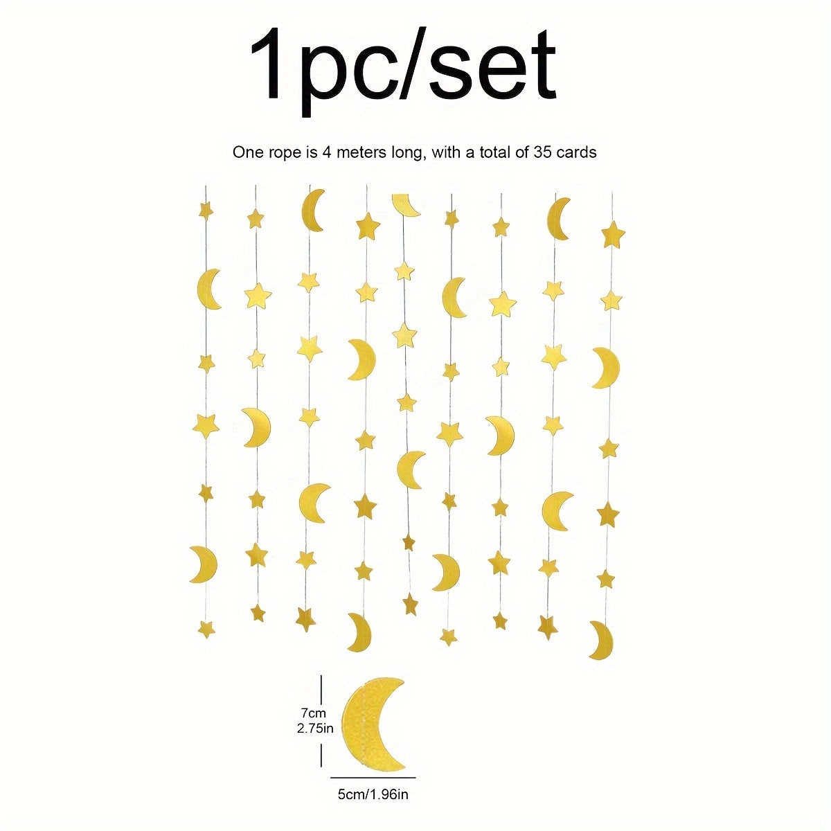 Ramadan Wall Decoration Star and Moon Pendant with Flag and Flower Accents