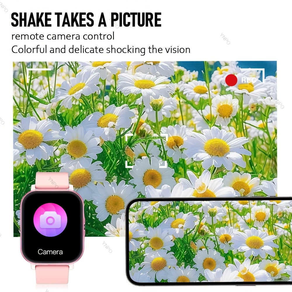 Smartwatch for Men and Women Wireless Calling Sports Modes Camera Control Message Notifications Ultra Thin Borderless Design Compatible with Android and iPhone