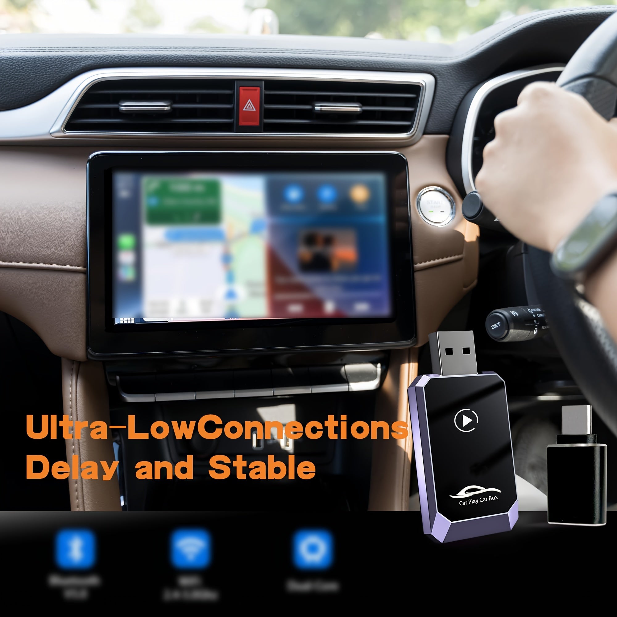 Wireless Carplay Adapter for iPhone Wireless Car Auto Voice Control Dongle
